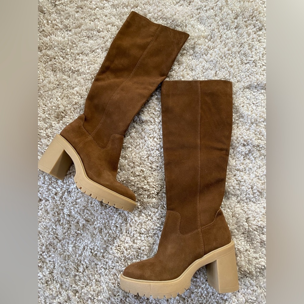 Dolce Vita knee high brown suede boots
